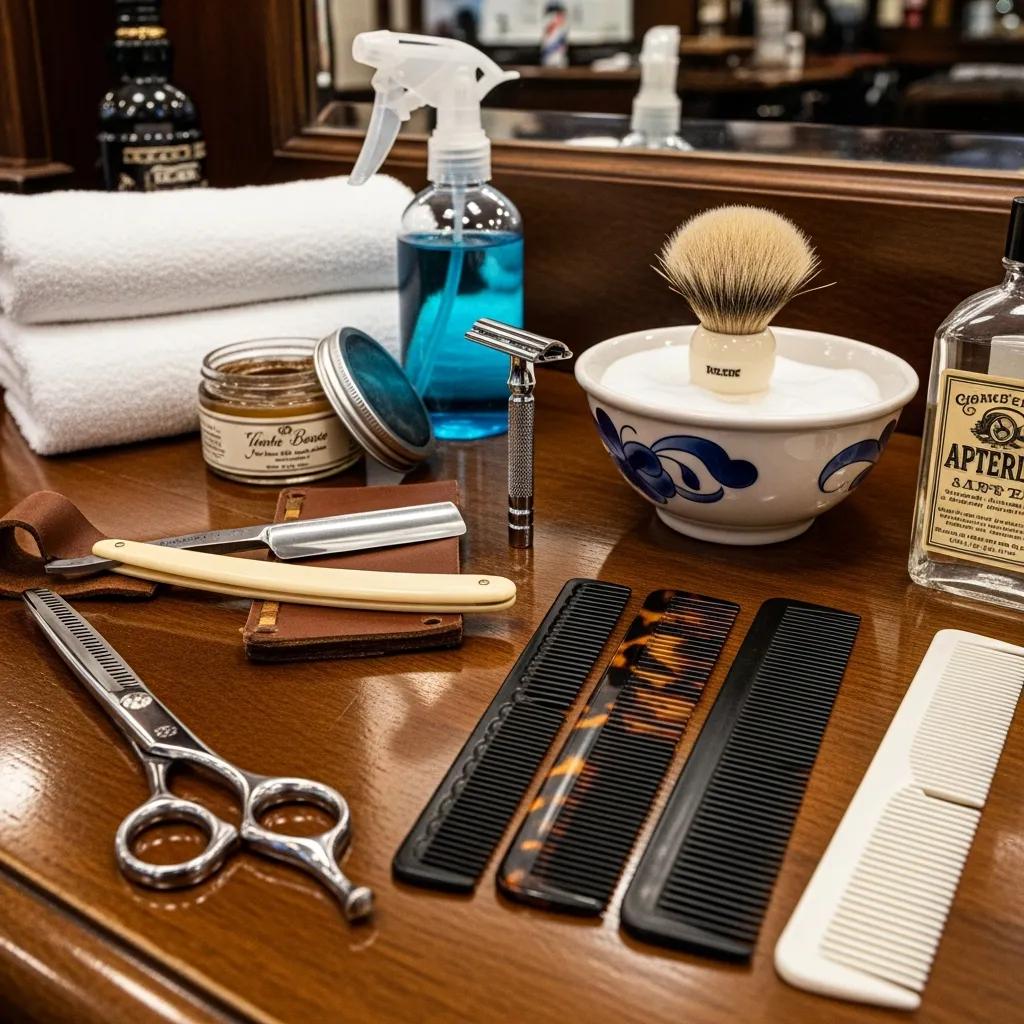 Barber tools on station, highlighting different grooming services and tipping norms